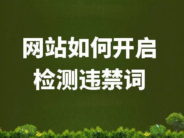 網(wǎng)站如何開啟檢測違禁詞功能
